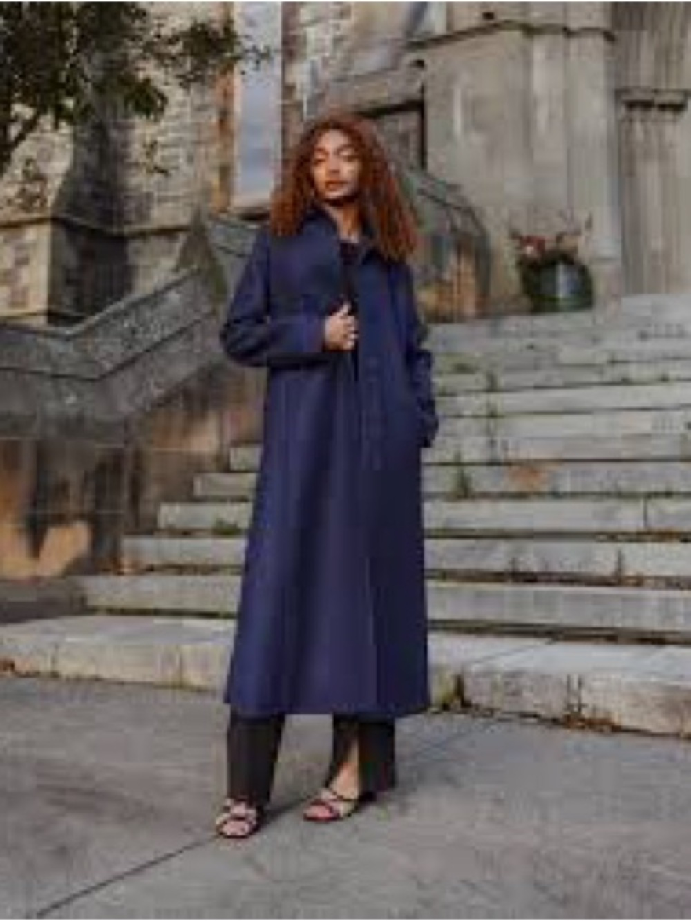 D’ALLAIRD’S Vintage Granny Cottagecore Blue Wool Coat